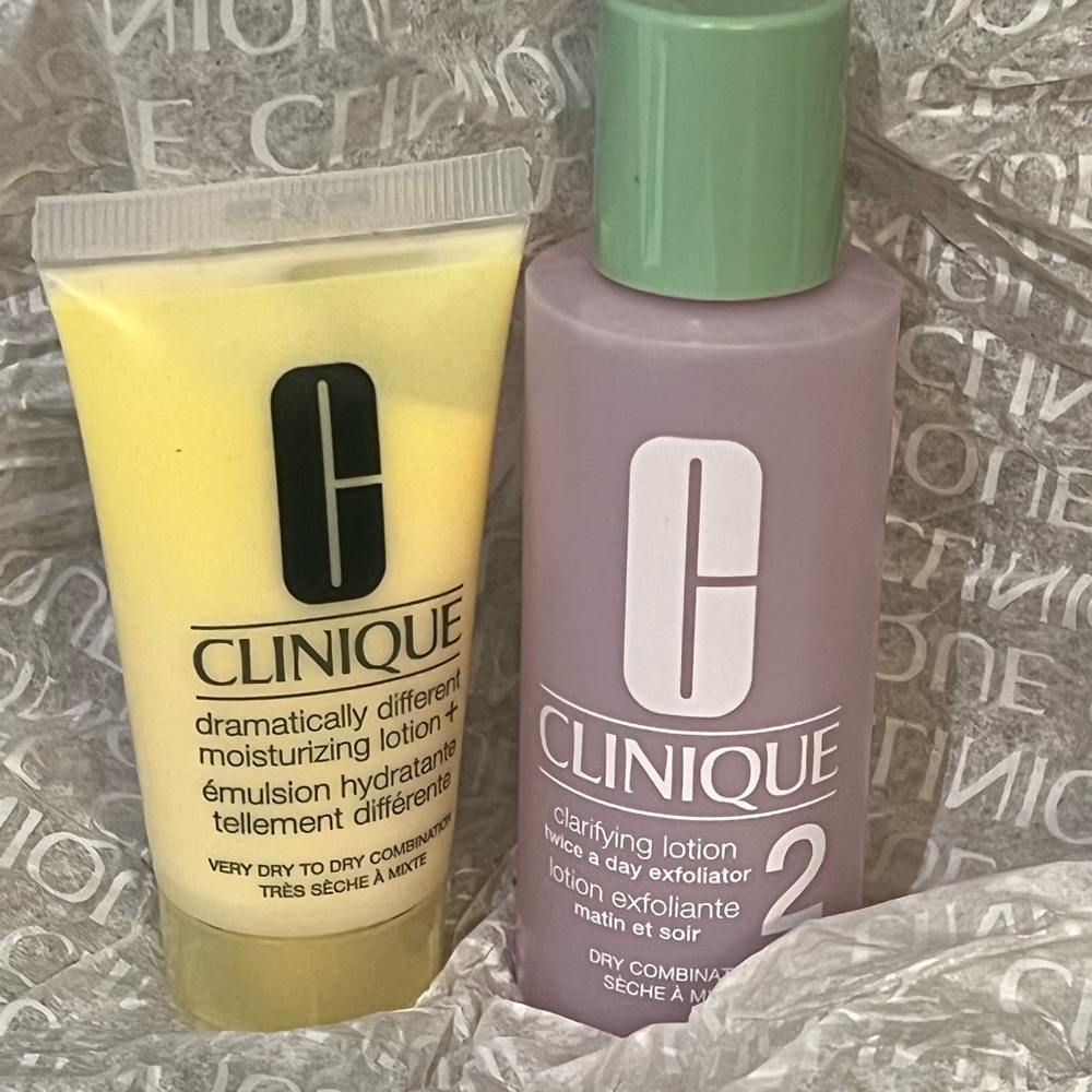 Clinique lotion, exfoliater, facial scrub